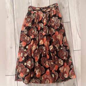 Floral Black and Red Women's Skirt